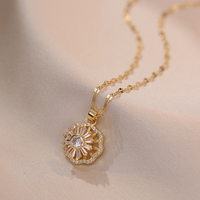 MC204 Vente en Gros Plaqué Or Clavicule Chaîne Collier Rotatif Zircon Boucles D'oreilles Anneau De Mode Ensemble de Bijoux pour les Femmes