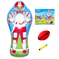 Cible de lancer de football gonflable, mannequin d'entraînement de lanceur de football gonflable avec filet de capture, jeu sportif pour enfants intérieur/extérieur