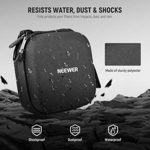 Sac de rangement pour filtres <span class=keywords><strong>Neewer</strong></span> PB12/PB11 11 x 11 cm avec séparateurs extensibles, sangle de poignet et mousqueton - Product Image 2
