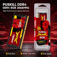 Mémoire DDR4 pour ordinateur portable PUSKILL 8 Go 16 Go 2666 MHz SODIMM RAM pour ordinateur portable de jeu, mise à niveau de l'ordinateur portable, vitesse plus rapide, performances stables