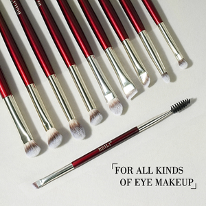 15 pinceaux de maquillage rouge bordeaux scintillants, poils synthétiques vegan, <span class=keywords><strong>kit</strong></span> de pinceaux de maquillage professionnel adapté aux voyages, avec emballage écologique - Product Image 6