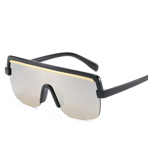 Une Pièce <span class=keywords><strong>Lunettes</strong></span> De Soleil Surdimensionnées Femme <span class=keywords><strong>Vintage</strong></span> Rétro Plat Mince Ombre <span class=keywords><strong>Lunettes</strong></span> de Soleil Carré Pilote Luxe - Product Image 3