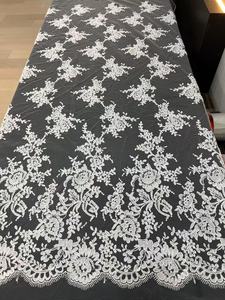 Robe de mariée en dentelle <span class=keywords><strong>jacquard</strong></span> de tulle <span class=keywords><strong>français</strong></span> à cordon, 100 % polyester, tissu respirant à cils, brodé, pour robe de mariée - Grande Vente - Product Image 3