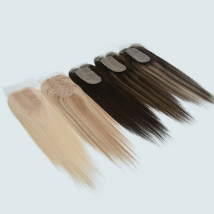 Topper en dentelle personnalisé à raie libre pour femmes, en cheveux humains européens, base en soie, d'un seul donneur, cuticules alignées, vente en gros - Product Image 5