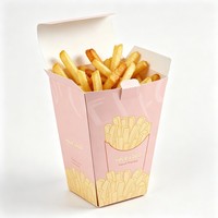 Coupelle oblique en papier kraft personnalisée pour gaufres, frites, poulet frit, pop-corn – Support conique en papier pour frites