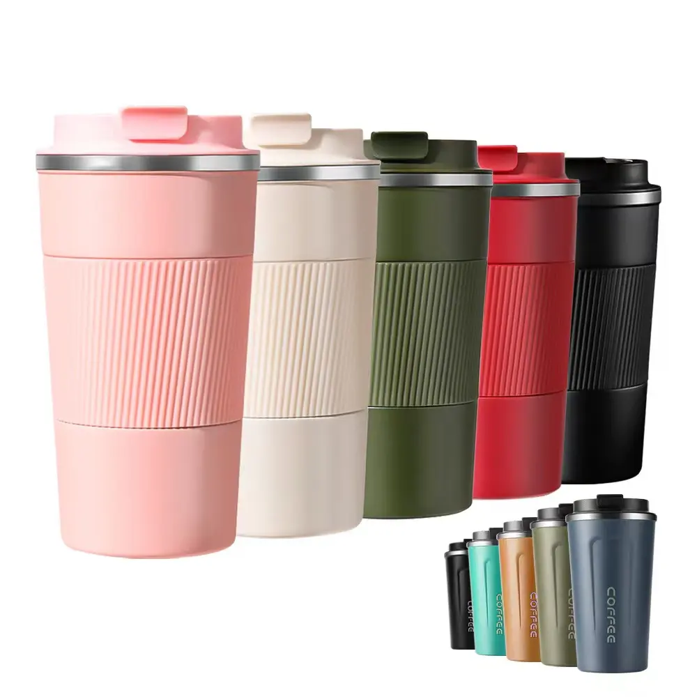 Oem Wholesale Coffee Stainless Steel Insulated Outdoor Vacuum Double Wall Reusable Glass Coffee Cup Mug With Lids