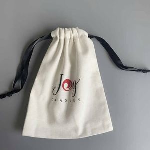 Sac d'emballage en mousseline naturelle imprimé avec logo personnalisé, cordon de serrage, sac en coton biologique pour mariage, Noël, fête, rangement de cadeaux - Product Image 6