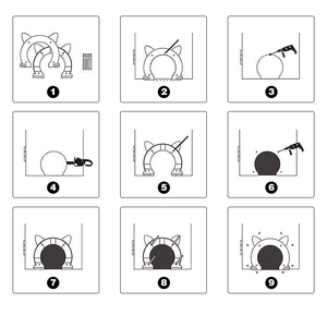 थोक आर्क कान आकार डिजाइन काले सफेद भूरे रंग की बिल्ली का दरवाजा - Product Image 5