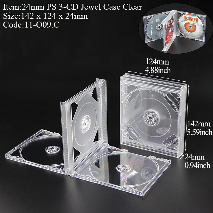 O09:24mm 3-CD Jewel Case Clear