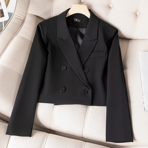 Conjunto de Traje Formal de Dos Piezas para <span class=keywords><strong>Mujer</strong></span>, Estilo <span class=keywords><strong>Casual</strong></span> de <span class=keywords><strong>Oficina</strong></span>, con Botones, Pantalones y Blazer Corto, Personalizado con Logotipo o Estilo de Fábrica, ODM - Product Image 4