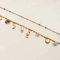 Collier pendentif croix en acier inoxydable plaqué or 18 carats avec cœur en CZ et perle, design classique pour femmes
