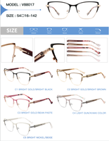 Nueva Llegada: Montura de Gafas Ópticas Metálicas, Diseño Europeo Americano, Montura Económica para Mujer, Venta al Por Mayor