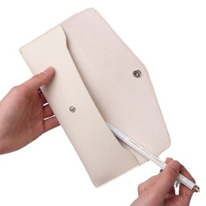 Étui à crayons en cuir de style coréen, frais et mignon, style enveloppe, mini porte-stylos en PU de couleur unie, rangement pour fournitures scolaires - Product Image 5