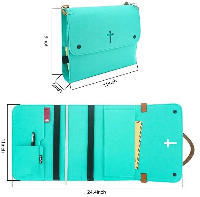 Kleine Tagebuch Planer benutzer definierte Leder Hardcover Bibel Filz Tasche mit niedrigem Preis