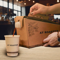 AT PACK Fournitures pour cafés : Boîte à café en carton ondulé pour emporter, Distributeur de café 3L 5L 96OZ, Sacs BIB