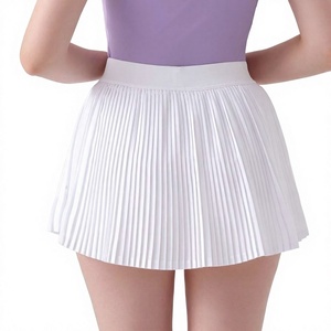 Cheap Price Women Tennis Skirt High Waist Pleated Solid Green Sporty <b>Mini</b> Skirt With Built In Shorts Summer Wear - Product Image 5