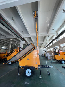 Éclairage solaire de <span class=keywords><strong>chantier</strong></span>, éclairage LED extérieur, mât télescopique de 7 m, remorque solaire, tour d'éclairage <span class=keywords><strong>mobile</strong></span> - Product Image 1