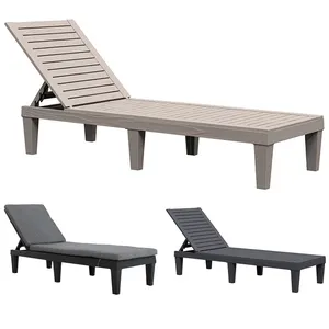 Outdoor Beach Patio Hotel Chaise Lounge Sun Bed tumbona Swimming Pool Plastic Stackable Sun Lounger Chair