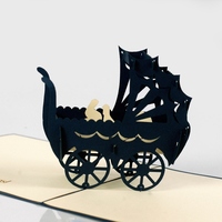 HMG mejor opción diseño personalizado para el mes completo bebé saludo 3D Pop Up tarjetas o recién nacido