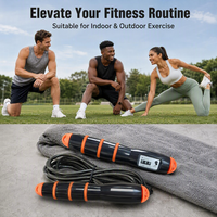 Corde à sauter compteur QT durable en acier lesté avec roulements doubles lisses