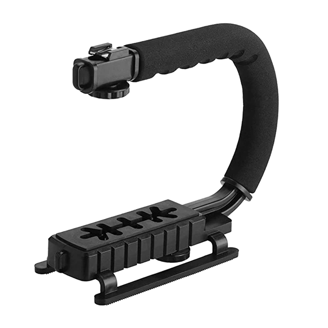 Universal Single Hand Grip Smartphone Camera Holder Stabilizer Hot Sale U Type Sport Flash Bracket DV C/U Type