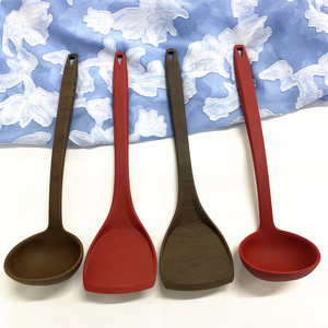 Logo Custom 2 Pieces Silicon Kitchen Cookware Tools Set Red Kitchen Accessories Cooking Utensils