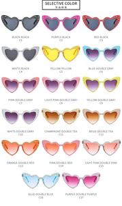 Mujeres corazón gafas a granel Rhinestone corazón gafas de sol lindo corazón gafas de sol novia gafas de sol para fiesta boda - Product Image 3