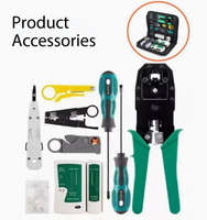 Kit d'outils réseau : testeur de câble LAN, coupe-fil, tournevis, pince à sertir RJ45, kit de réparation réseau