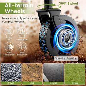 चार पहिया भारी शुल्क भंडारण वैगन कार्ट कार्बन स्टील ऑक्साइड कपड़े 220 एलबीएस क्षमता फोल्डेबल डिजाइन शिविर - Product Image 4