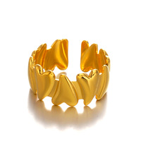 Trendy vergulde roestvrijstalen liefdesringen Valentijnsdag huwelijksverlovings jubileum cadeau hartvormige open ring