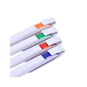 Toptan yüksek kaliteli öğrenciler ofis özel Logo metalik topu moda renkli süblimasyon plastik tükenmez kalem