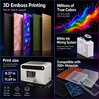 Impresora UV Plana EraSmart XP600 A4 con Tinta Blanca para Carcasas de Teléfono, Botellas Acrílicas, Madera, Vidrio, Impresión de Regalos Personalizados
