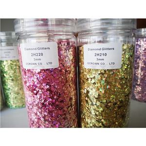 3D เพชรรูปร่างแวววาวเล็บสีรุ้งเลื่อมฝุ่นเล็บเกล็ดสำหรับแต่งหน้าอายแชโดว์โลโก้ที่กำหนดเองเครื่องสำอางร่างกายตาใบหน้า - Product Image 1