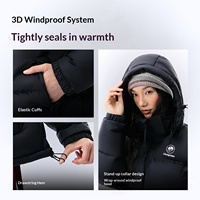 Veste réversible pour femme, nouveau style automne/hiver, manteau matelassé coupe-vent pour l'extérieur, 90% de rembourrage, à capuche, chaud, tendance, couleur unie