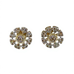Elegant <b>Blue</b> Rose Stone Coloured Gold Natural Diamond Rhodium Plated Ethnic <b>Earrings</b> for Womens Wedding Party Wear Luxury - Product Image 1