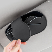 Étui universel en cuir YECAI pour lunettes de soleil de voiture, avec fermeture magnétique, support de lunettes pour pare-soleil, boîte de rangement protectrice, clip de fixation