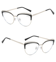 Lunettes vente chaude oeil de chat métal lunettes anti lumière bleue lunettes à la mode femmes lunettes d'ordinateur
