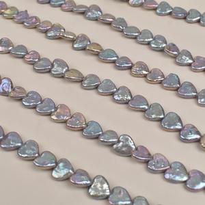 Perlas Sueltas de Agua Dulce Naturales, Color Gris Barroco, Forma de Corazón, 11-12 mm, para Bisutería Hecha a Mano - Product Image 3