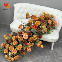 Guirlande de fleurs d'automne de luxe lisse de 4 pieds, 5 pieds, 6 pieds, 7 pieds, chemin de table de mariage d'automne, chemin de table de Thanksgiving, décoration
