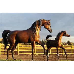Outdoor-Metalldekoration Tierenpferd Bronzstatue modernes Design Bronze Pferde-Skulptur Springpferde-Skulptur