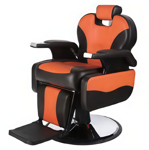 Chaise de barbier pour hommes, salon de coiffure, moderne, de haute qualité, noire et rouge, la plus populaire, en vente en gros - Product Image 2