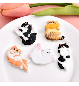 Accesorios de Resina con Forma de <span class=keywords><strong>Gato</strong></span> de Dibujos Animados, Modelo en Miniatura, Imán para Refrigerador, Carcasa de Teléfono, Material para Parches Hechos a Mano - Product Image 1