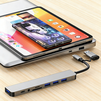 Hub USB C de Alta Calidad 8 en 2 Tipo C y Adaptador Multipuerto USB de 8 Puertos, Hub USB-C 8 en 2 Tipo C para Laptop Macbook
