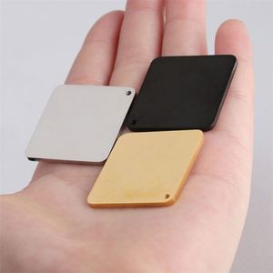 30mm High Polished Custom Engraved logo Stainless Steel Rectangular <b>Calendars</b> Pendant Charms for Jewelry Making - Product Image 1