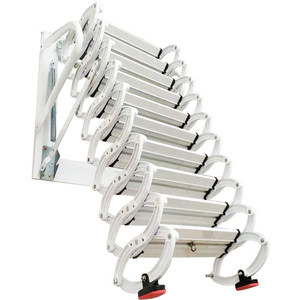 Échelle de <span class=keywords><strong>grenier</strong></span> <span class=keywords><strong>escamotable</strong></span> murale moderne en alliage d'<span class=keywords><strong>aluminium</strong></span>, gain de place, escalier télescopique extérieur pour accès au toit - Product Image 4