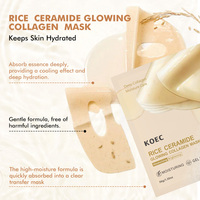 Masque hydratant en hydrogel KOEC au riz et céramide pour une peau éclatante, effet verre coréen, anti-âge et raffermissant