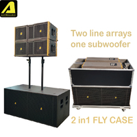 Ensemble de haut-parleurs actifs AS210 Line Array à deux voies passifs avec crossover, deux enceintes de 10 pouces, et caisson de basses actif AS28