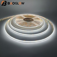 Tira de Luz LED COB de Alta Densidad, 2700K-6500K, Alto CRI 90, PCB de 8MM, DC 24V, 624 LED/M, Regulable, Flexible