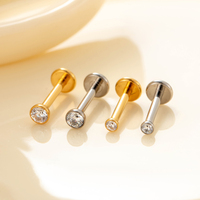Maina Basic Model Cartilage Tragus Earrings Ear Lip Stud ASTM F136 Titanium Threadless Implant Earlobe Labret Piercing Jewelry