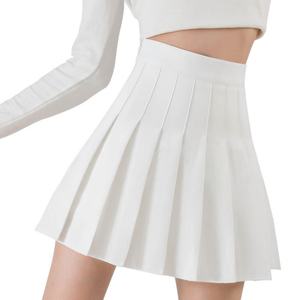 Falda mini plisada de cintura alta para mujer, estilo skater, para verano, informal, lisa, línea A, uniforme, sexy - Product Image 1